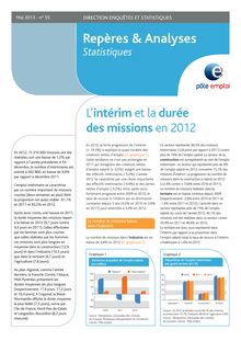Pôle emploi : L’intérim et la durée des missions en 2012