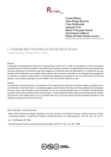 L habitat des Florentins à Val-de-Reuil (Eure) - article ; n°1 ; vol.33, pg 140-171