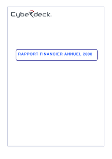 Cyberdeck rapport financier annuel 2008