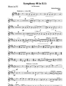Partition cor 1 (F), Symphony No.8, E major, Rondeau, Michel