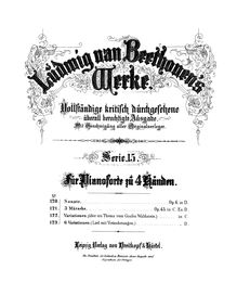 Partition complète, Four mains en D Major, Op.6 par Ludwig van Beethoven