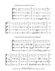 Partition chorals BWV 253—438 (Numbered 1-185), choral harmonisations par Johann Sebastian Bach