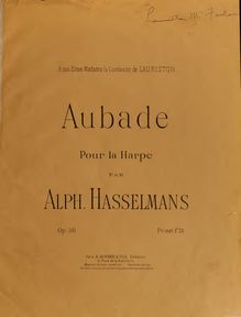 Partition complète, Aubade, C major, Hasselmans, Alphonse
