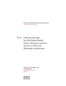 Collection historique Jean Paul Barbier-Mueller Lettres et ...