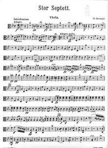 Partition viole de gambe, Grand Septet en B flat, B♭ Major, Berwald, Franz