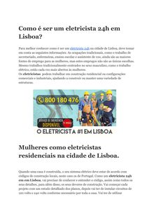 Como é ser um eletricista 24h em Lisboa?