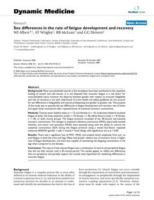 Sex differences in the rate of fatigue development and recovery