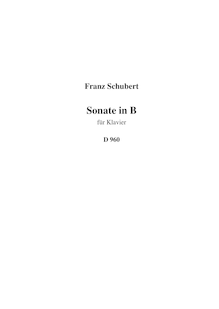 Partition complète, Piano Sonata No.21 en B? major, Schubert, Franz