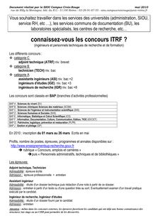 Les concours ITRF \(ingénieurs et personnels techniques de ...