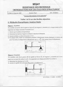 Résistance des matériaux : introduction aux calculs des structures 2004 Génie Mécanique et Conception Université de Technologie de Belfort Montbéliard