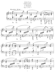 Partition complète, 5 Silhouettes, Op.73, Foote, Arthur