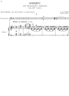 Partition violoncelle et partition de piano (without solo , partie), violoncelle Concerto