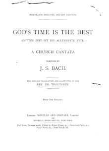 Partition complète, Gottes Zeit ist die allerbeste Zeit, Actus Tragicus. God s Time is the very best Time par Johann Sebastian Bach