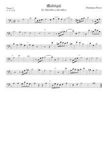 Partition ténor viole de gambe 3, basse clef, Madrigali a 5 voci, Libro 2