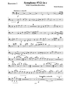 Partition basson 1, Symphony No.7  Requiem , C minor, Rondeau, Michel par Michel Rondeau