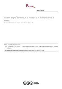 Guerric d Igny. Sermons, I. J. Morson et H. Costello (texte et notes)  ; n°1 ; vol.181, pg 99-99