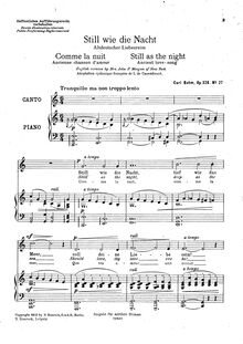 Partition Vocal Score (monochrome), 143 chansons, Bohm, Carl