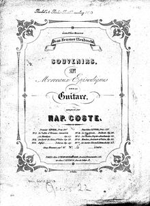 Partition No., Meulan, Op.22, Souvenirs, Opp.17-23, Sept Morceaux Episodiques pour la Guitare