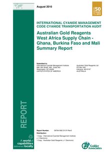097641060 010 R Rev0 AGR West Africa Supply Chain -  Ghana, Burkina Faso and Mali Summary