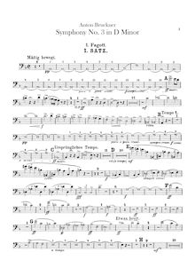 Partition basson 1, 2, Symphony No.3 en D minor, Dritte Symphonie