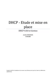 DHCP - Etude et mise en place