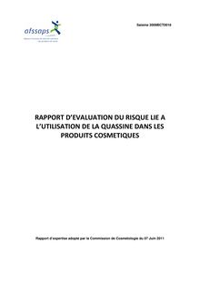 Evaluation du risque lié à l utilisation de la quassine dans les produits cosmétiques - Rapport
