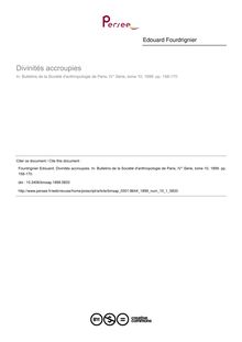 Divinités accroupies - article ; n°1 ; vol.10, pg 158-170