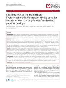 Real-time PCR of the mammalian hydroxymethylbilane synthase (HMBS) gene for analysis of flea (Ctenocephalides felis) feeding patterns on dogs