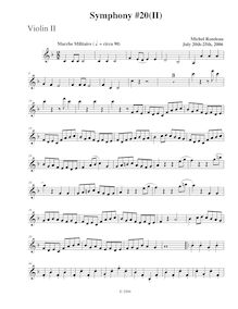 Partition violons II, Symphony No.20, B-flat major, Rondeau, Michel par Michel Rondeau