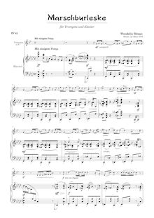 Partition complète, March-Burlesque pour trompette et Piano, Bitzan, Wendelin