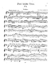 Partition violon parties, 2 Easy Piano Trios, Bohm, Carl