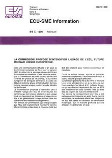 ECU-SME Information. 8/9 1990 Mensuel