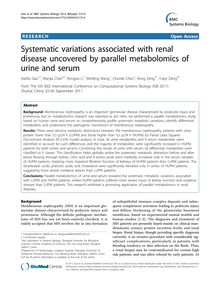 Systematic variations associated with renal disease uncovered by parallel metabolomics of urine and serum