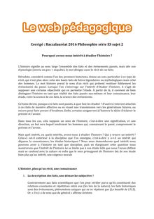 Baccalauréat Philosophie 2016 - Série ES - Sujet 2