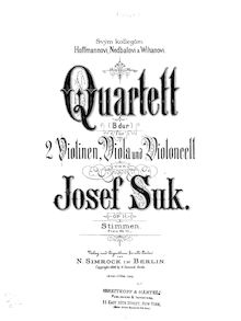 Partition violon I, corde quatuor No.1, B♭ major, Suk, Josef