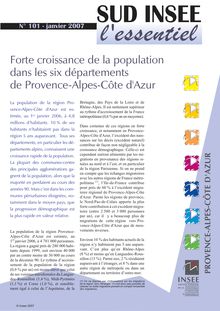 Forte croissance de la population dans les six départements de Provence-Alpes-Côte d Azur