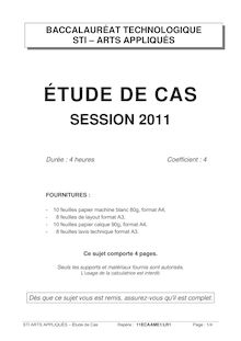 STI ARTS APPLIQUÉS Étude de Cas Repère 11ECAAME1 LR1 Page