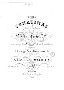 Partition No.1, 3 Sonatines Faciles et Brillantes, Op.104, Czerny, Carl