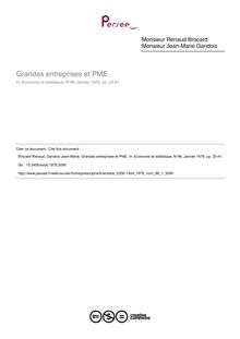 Grandes entreprises et PME - article ; n°1 ; vol.96, pg 25-41