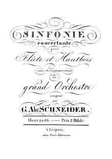 Partition flûte solo (600 dpi monochrome), Concertos pour vents, Opp.83-90 par Georg Abraham Schneider