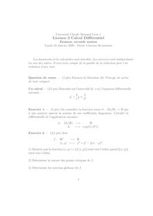 Universite Claude Bernard Lyon Licence Calcul Differentiel
