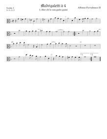 Partition viole de gambe aigue 3, alto clef, Madrigaletti, Ferrabosco Jr., Alfonso