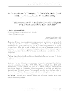 La técnica narrativa del espejo en Carmen de Icaza (1899-1979) y en Carmen Martín Gaite (1925-2000) | The mirror’s narrative technique in Carmen de Icaza (1899-1979) and in Carmen Martín Gaite (1925-2000)