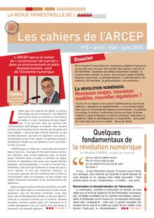 Les Cahiers de l ARCEP n°2 - avril - mai - juin 2010