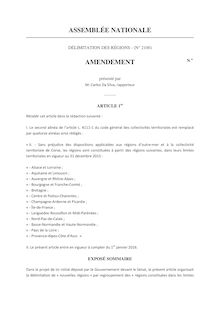 Réforme territoriale - Amendement présenté par  M. Carlos Da Silva