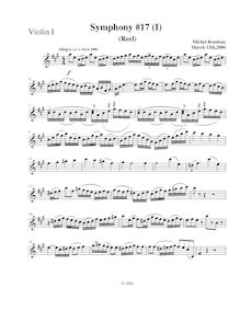 Partition violons I, Symphony No.17, A major, Rondeau, Michel par Michel Rondeau
