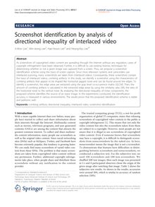 Screenshot identification by analysis of directional inequality of interlaced video