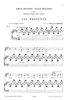 Partition complète (A major), Les présents, Pessard, Émile