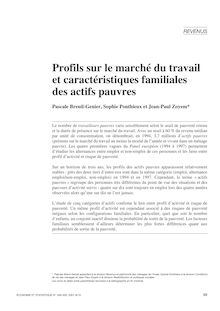 Profils sur le marché du travail et caractéristiques familiales des actifs pauvres - article ; n°1 ; vol.349, pg 99-124