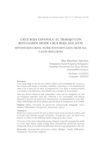 Cruz Roja Española: el trabajo con refugiados desde Cruz Roja Alicante (Spanish Red Cross: work with refugees from Alicante Red Cross)